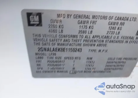 2014 Chevrolet Equinox Ls z USA, uszkodzony, nr VIN 2GNALAEK8E1150243